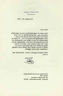 1972年11月30日，理查德·尼克松给莱弗里特·索尔顿斯托尔的信 