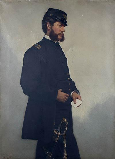 乔治·H船长. 马萨诸塞州步兵第13团的布什(死后)布面油画
